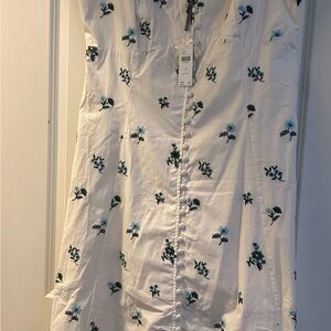 Anthropologie White Floral Midi Dress